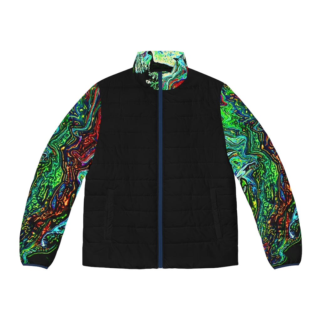 CDEJ Green Marble Men's Puffer Jacket