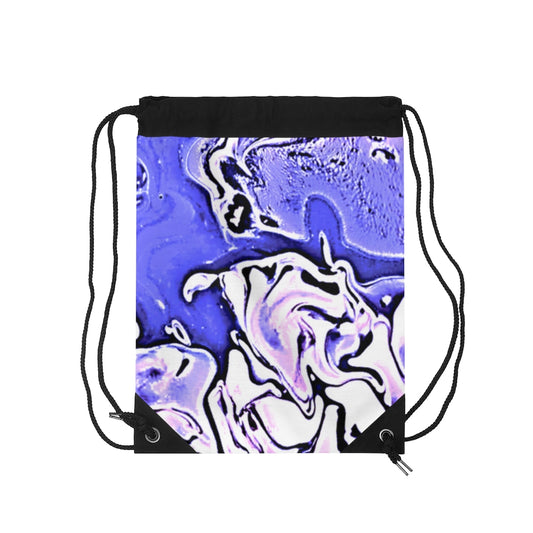 CDEJ Purple Marble Drawstring Bag