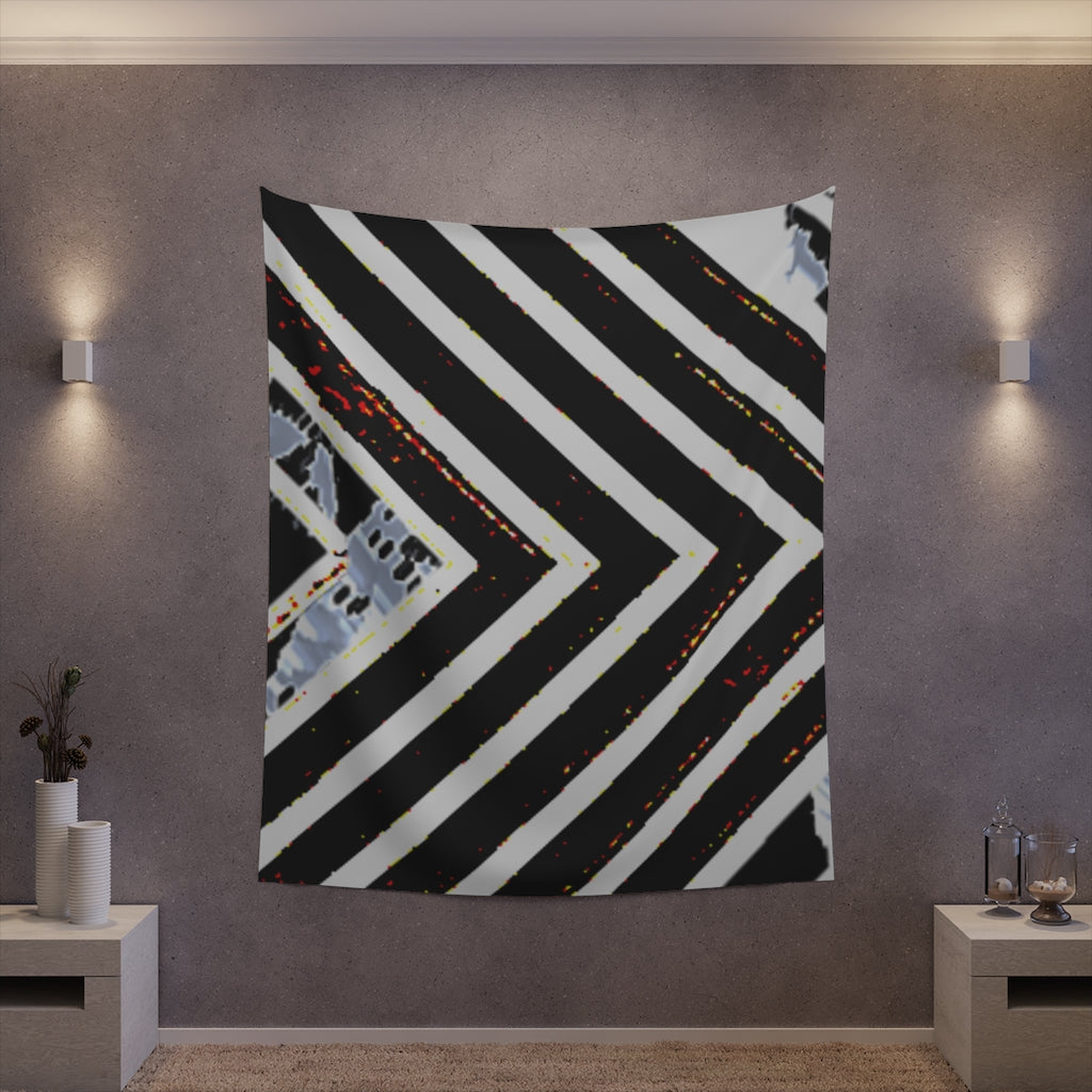 Stripped Printed Wall Tapestry