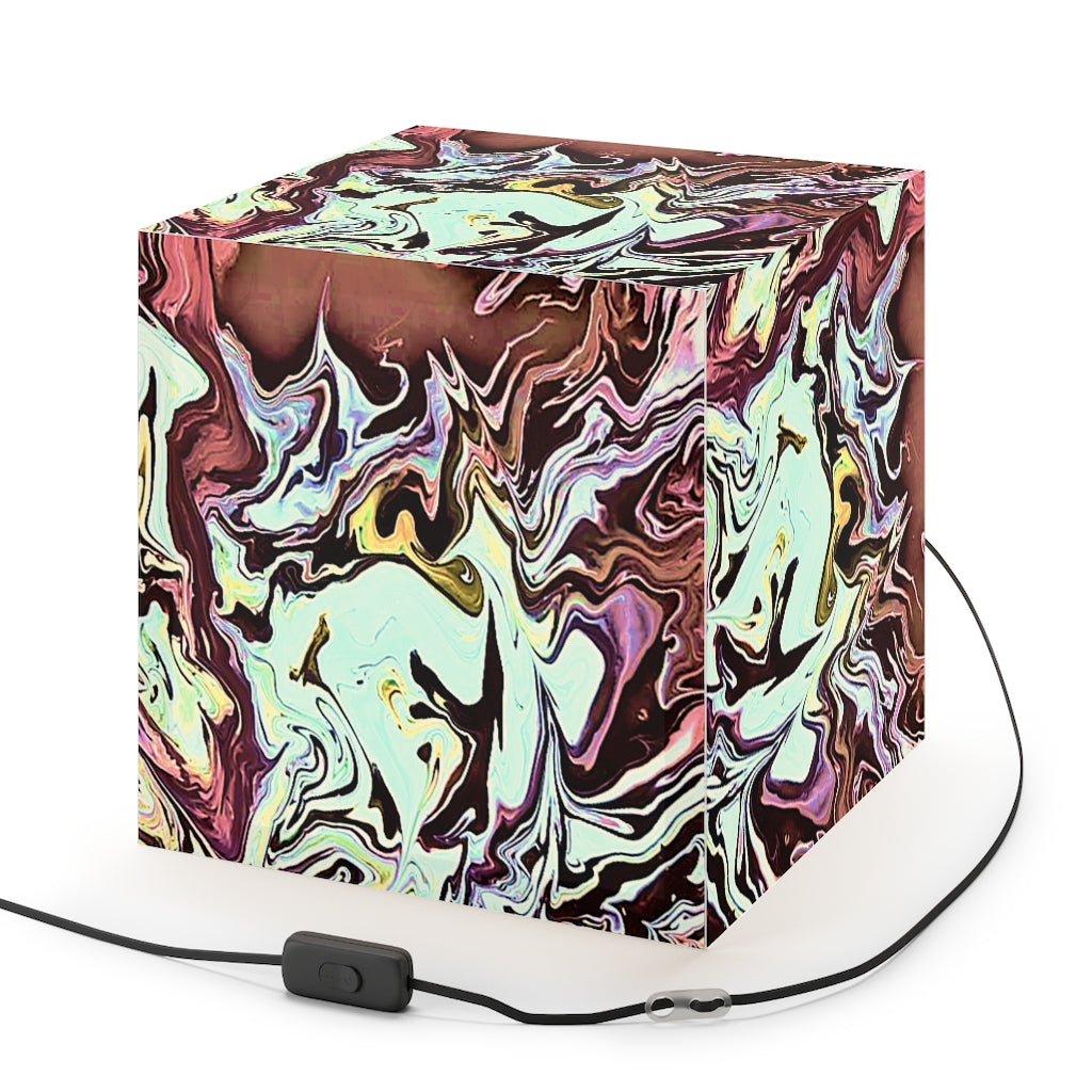 CDEJ Turquoise Marble Light Cube Lamp