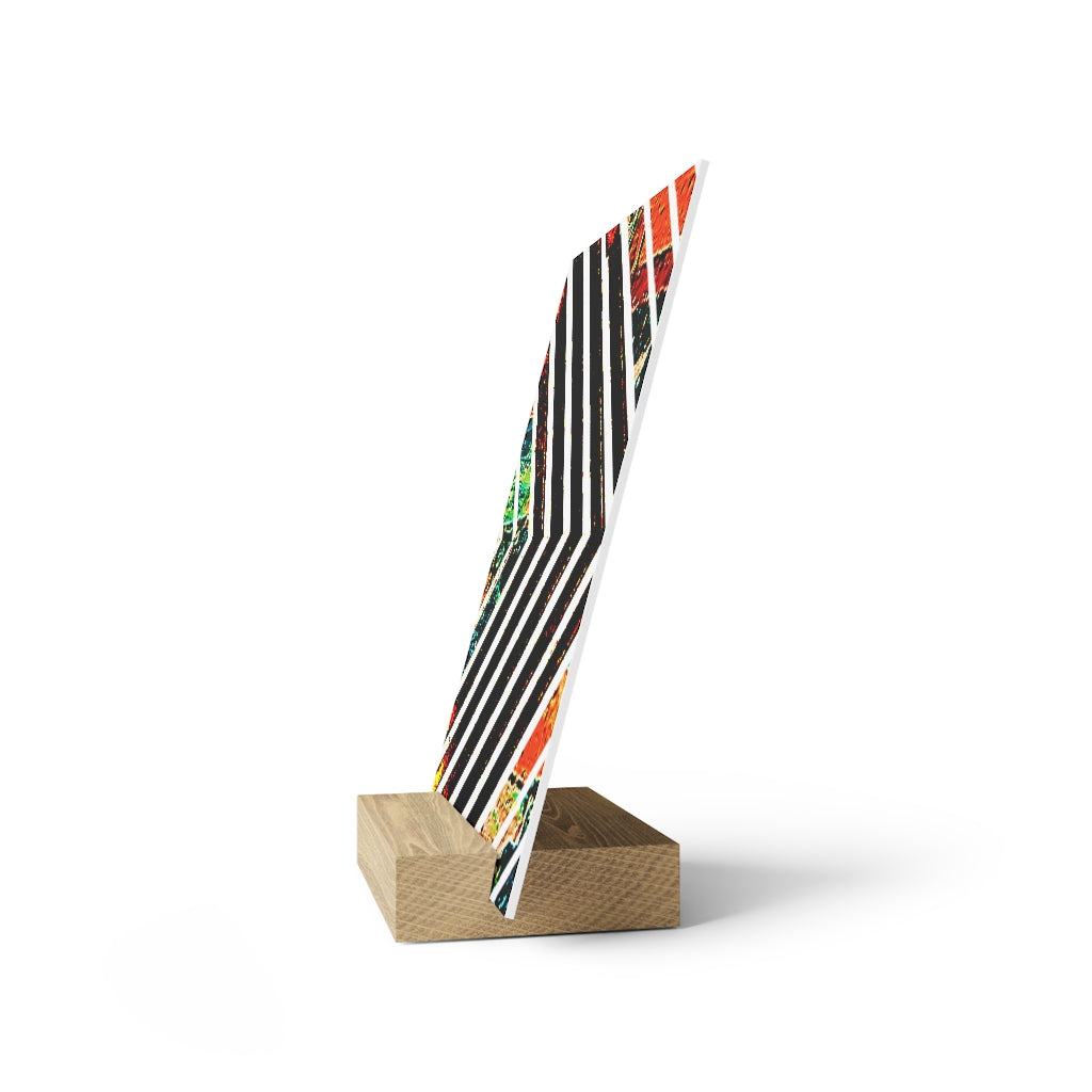 Multi-Colored Stripped Gallery Board with Stand