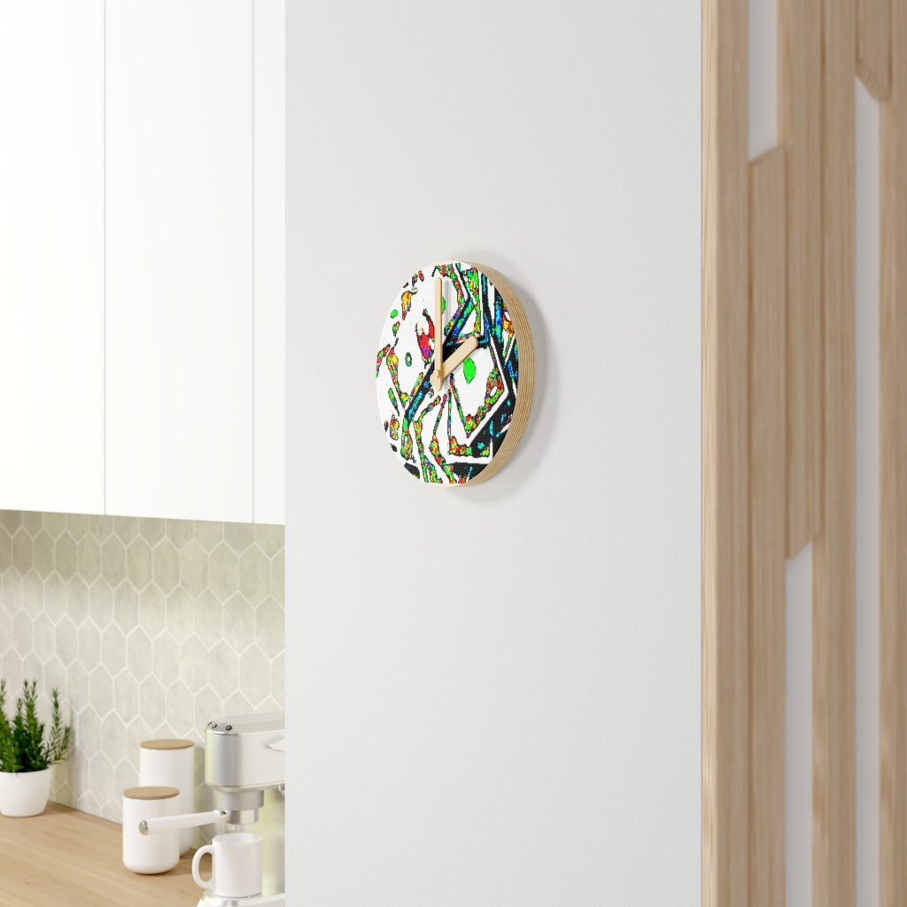 Painted Money Wooden Wall Clock