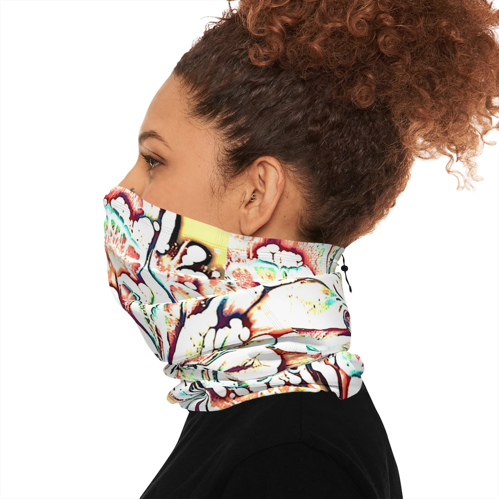 Psycho Print Winter Neck Gaiter With Drawstring