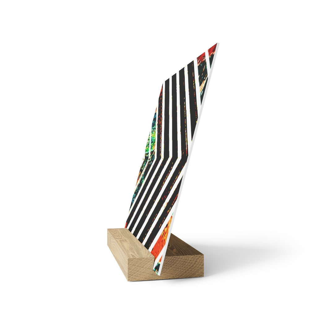 Multi-Colored Stripped Gallery Board with Stand