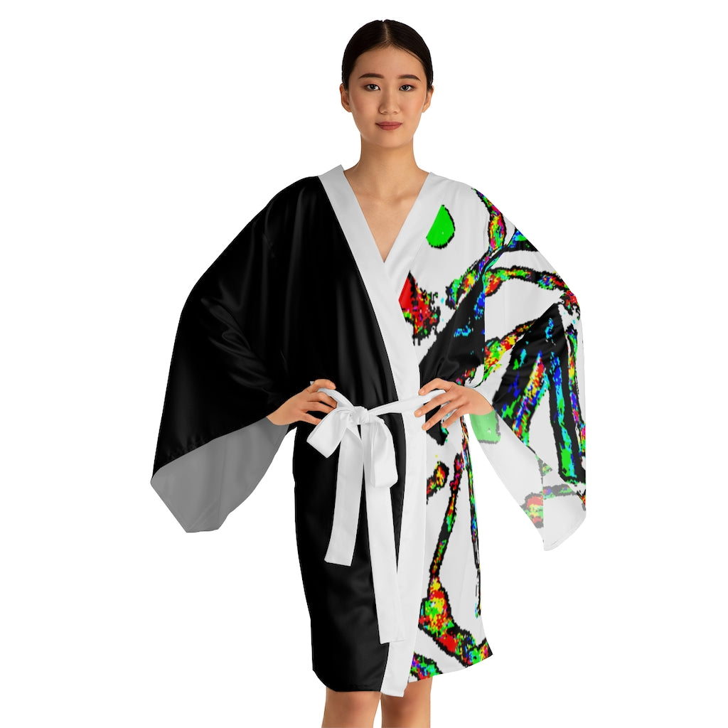 Painted Money Long Sleeve Kimono Robe