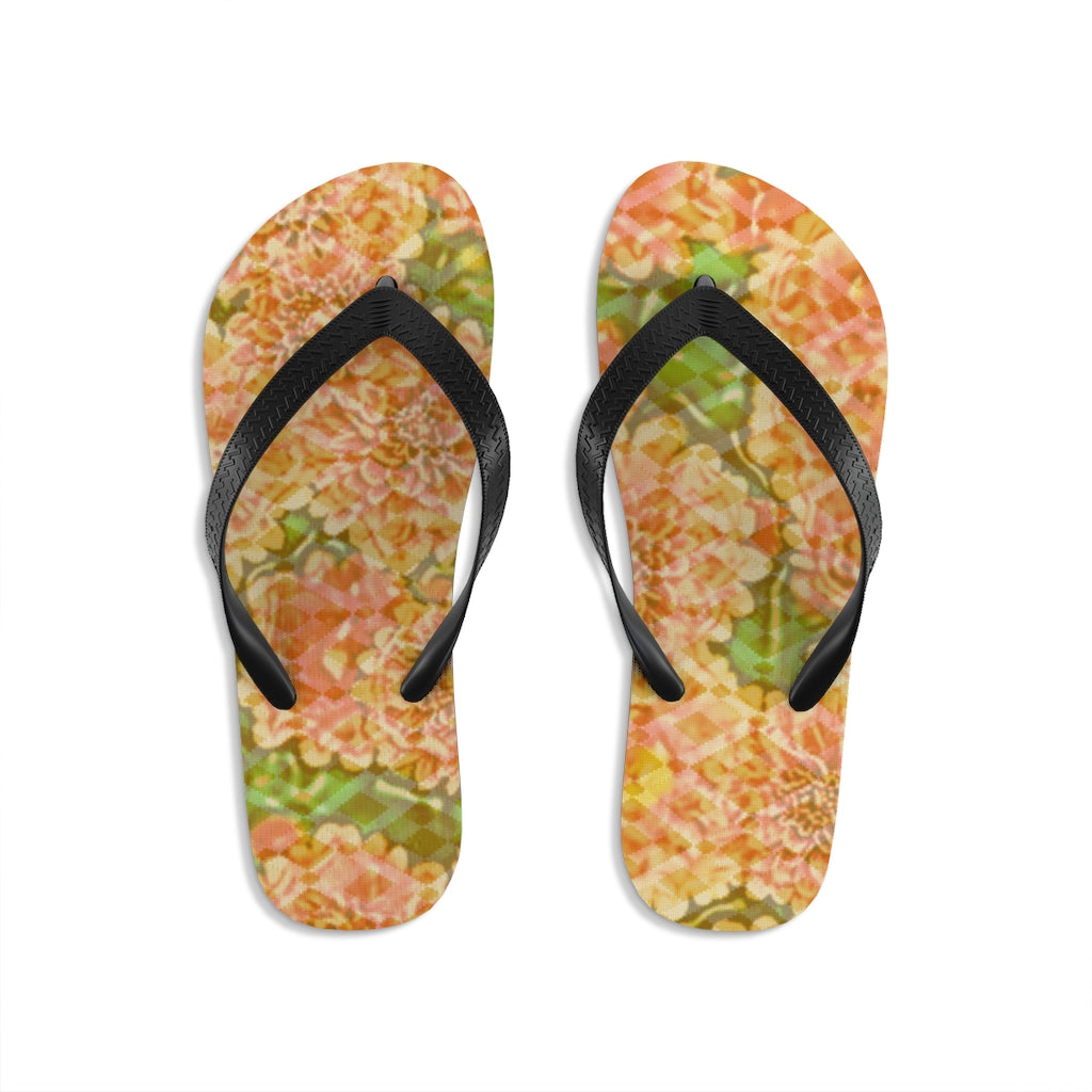 Faded Floral Unisex Flip-Flops