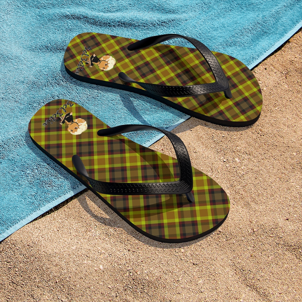 Branded Plad Unisex Flip-Flops