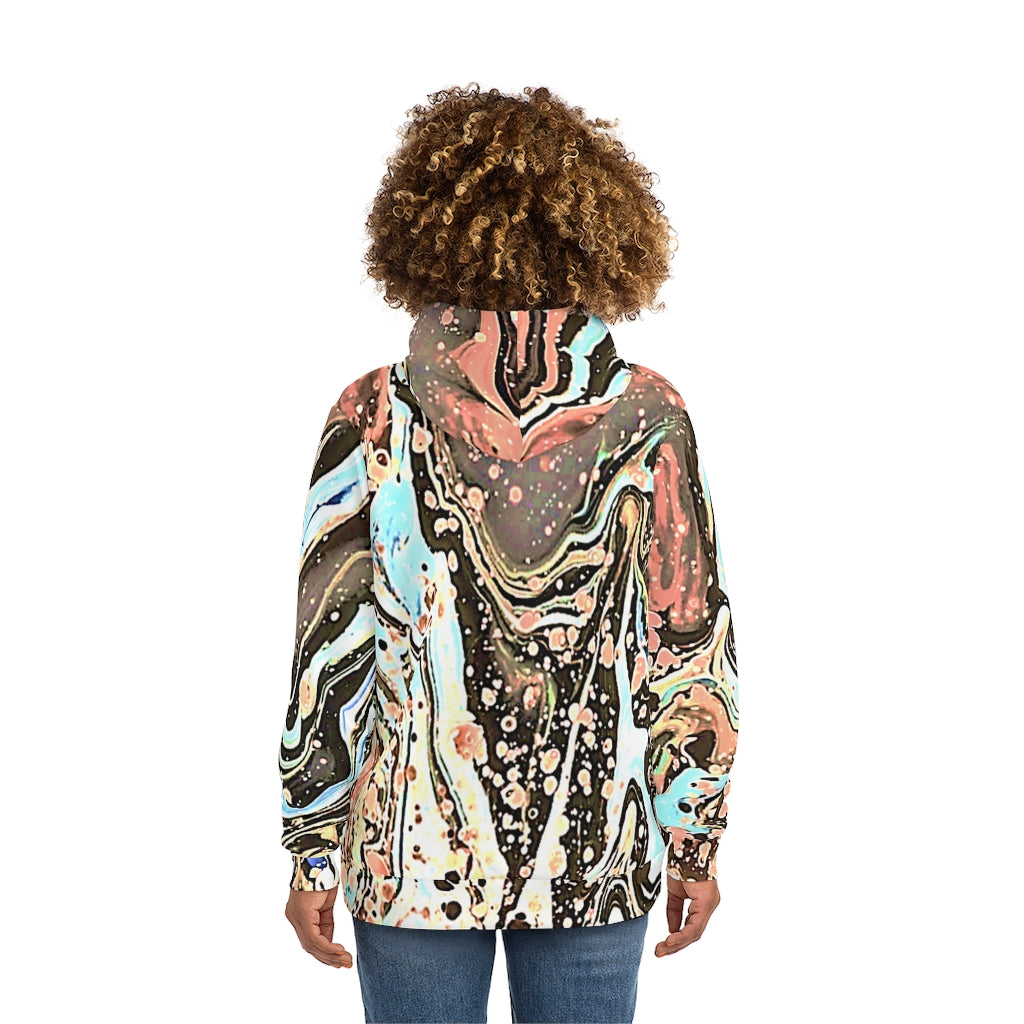 CDEJ Light Brown Marble AOP Fashion Hoodie