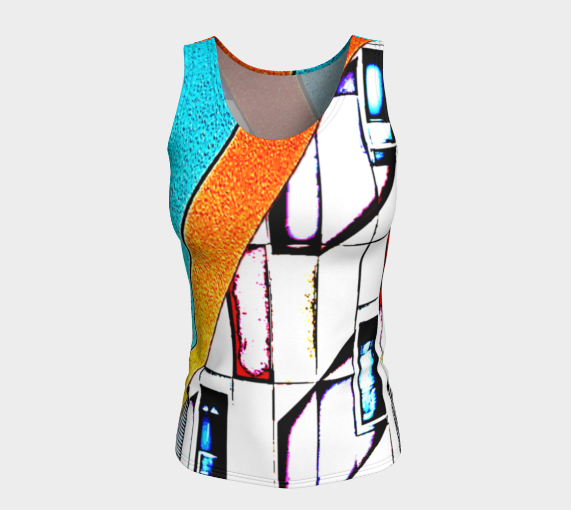 abstract fitted tank top