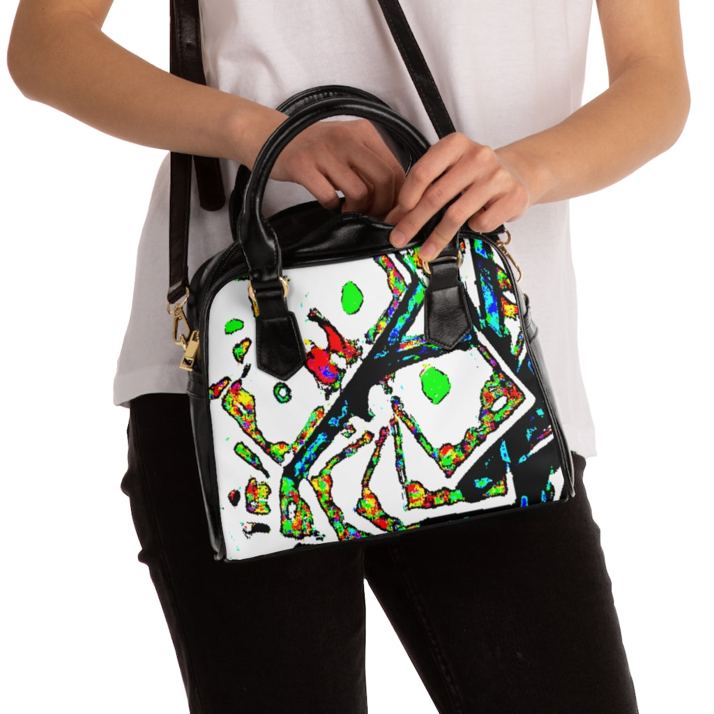 Painted Money Shoulder Handbag