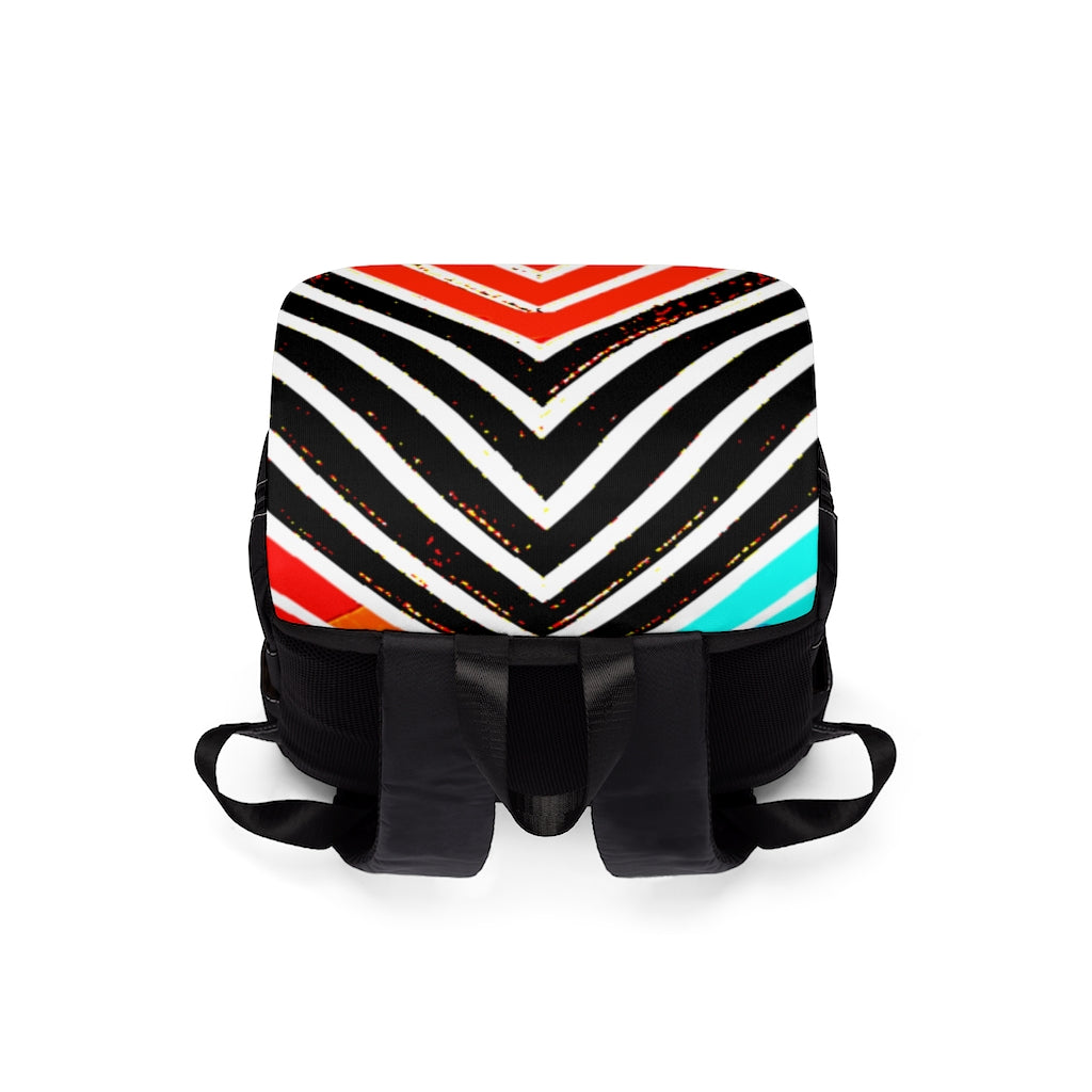 Special Stripped Unisex Casual Shoulder Backpack