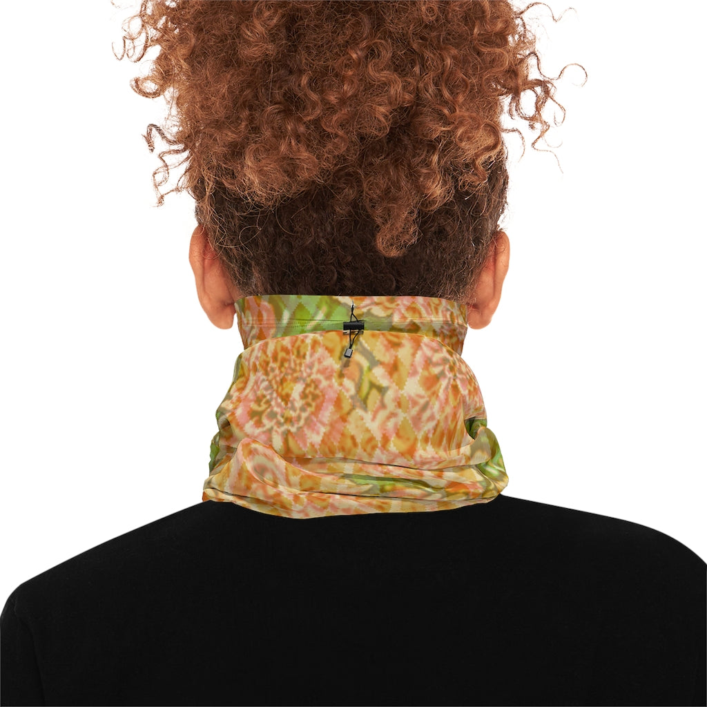 Floral Winter Neck Gaiter With Drawstring