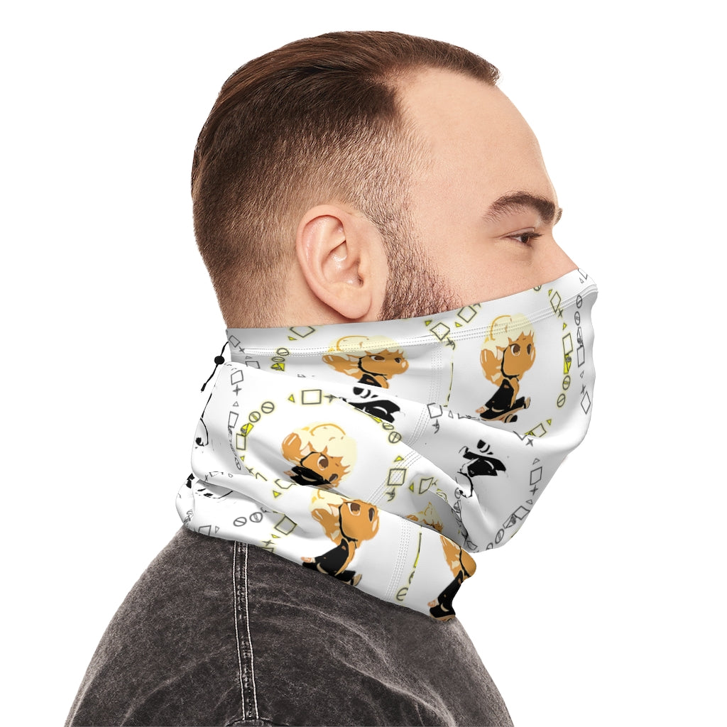 Logo Patterned Winter Neck Gaiter With Drawstring