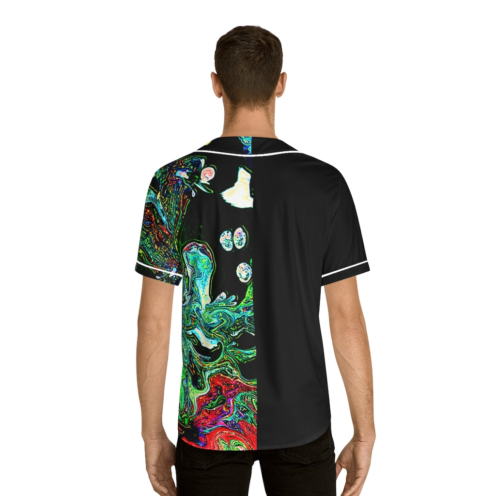 CDEJ Dark Green Marble Men's Baseball Jersey (AOP)