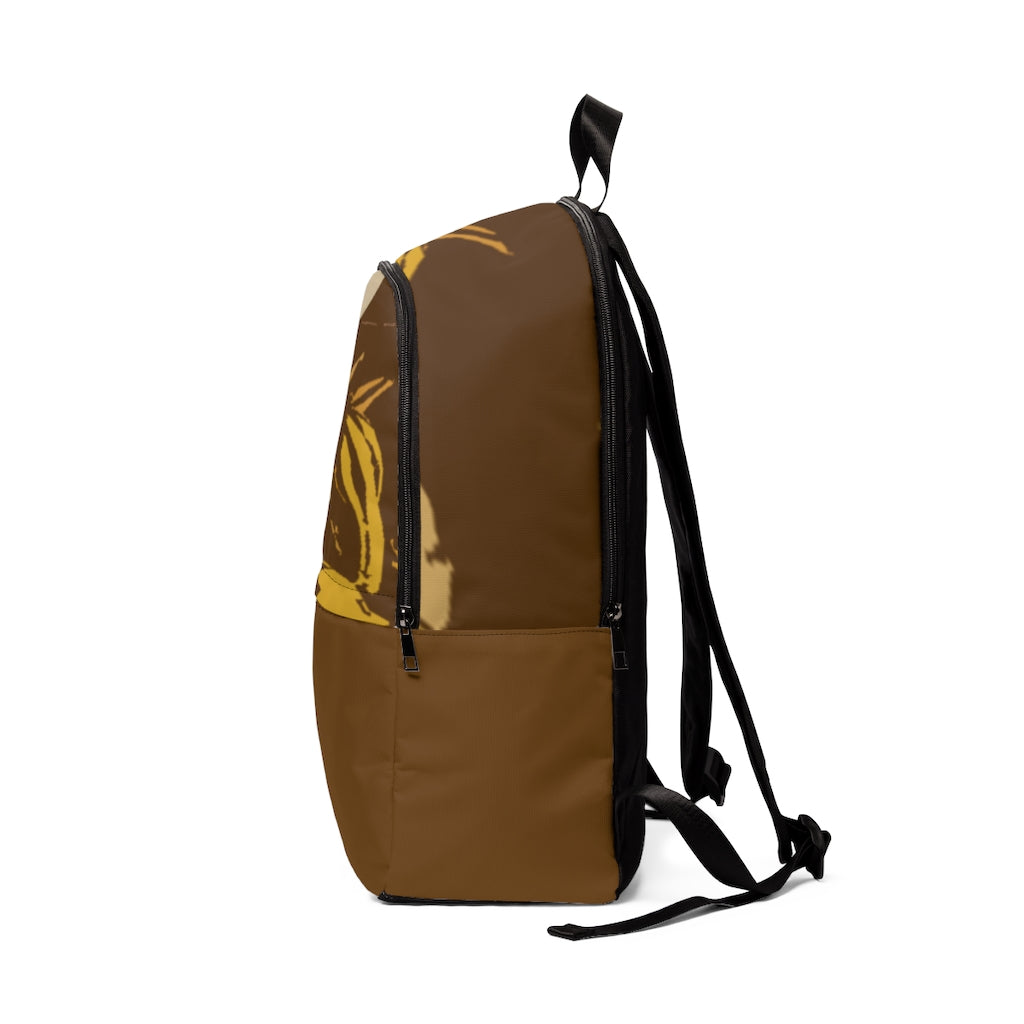 Brown Unisex Fabric Backpack