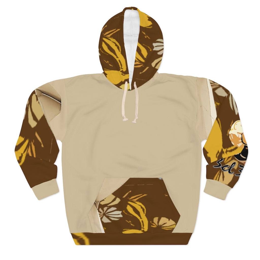 Brown Branded AOP Unisex Pullover Hoodie