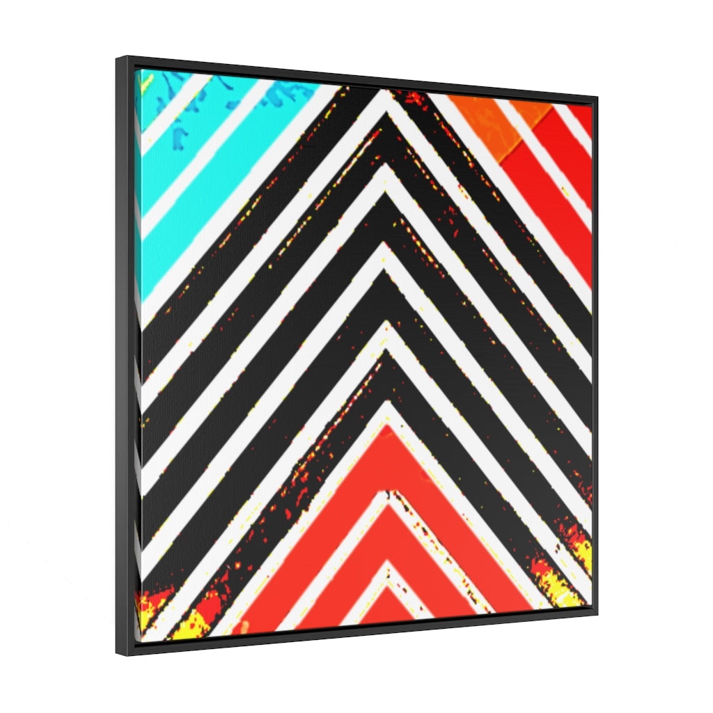 Abstract Stripped Gallery Canvas Wraps, Square Frame