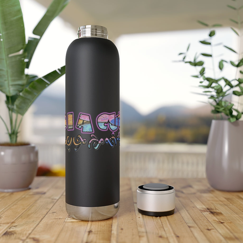 Graphic "Cutie" Soundwave Copper Vacuum Audio Bottle 22oz