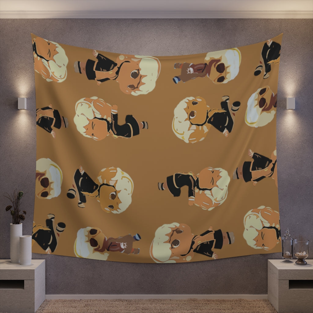 Orange Printed Wall Tapestry