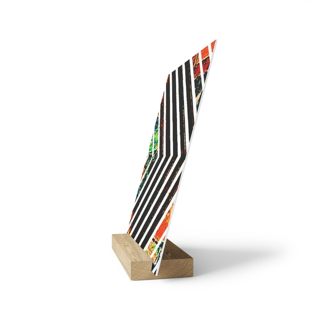 Multi-Colored Stripped Gallery Board with Stand