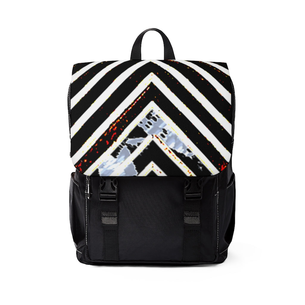 Stripped Unisex Casual Shoulder Backpack