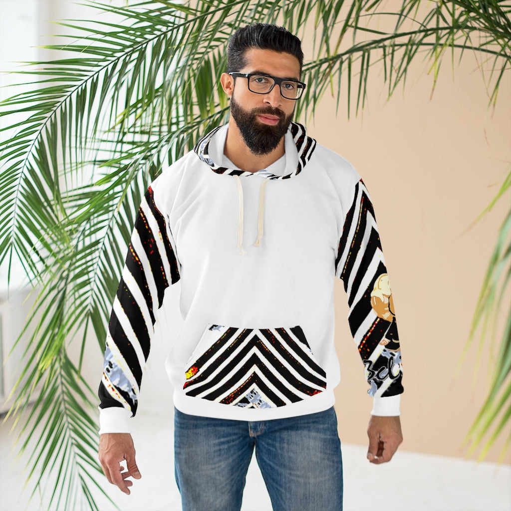 Stripped Branded AOP Unisex Pullover Hoodie