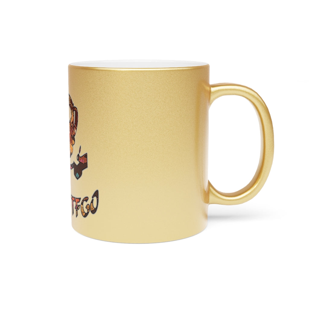 Graphic "Coffee" Metallic Mug (Silver\Gold)