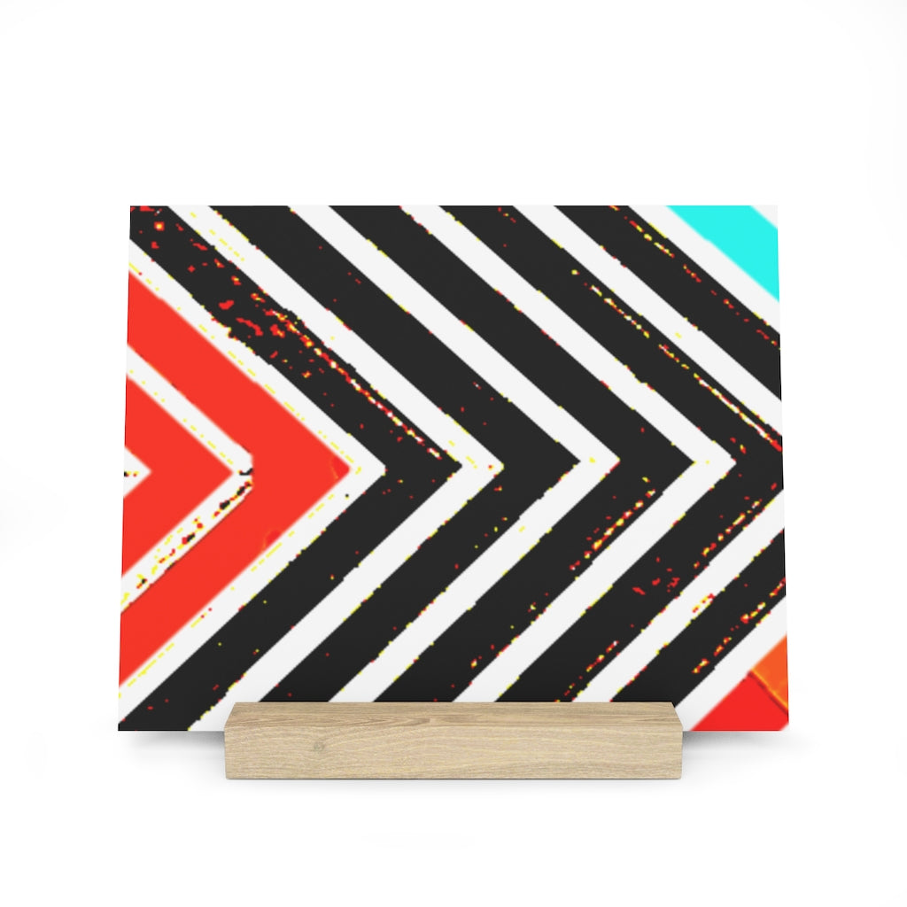 Abstract Stripped Gallery Board with Stand