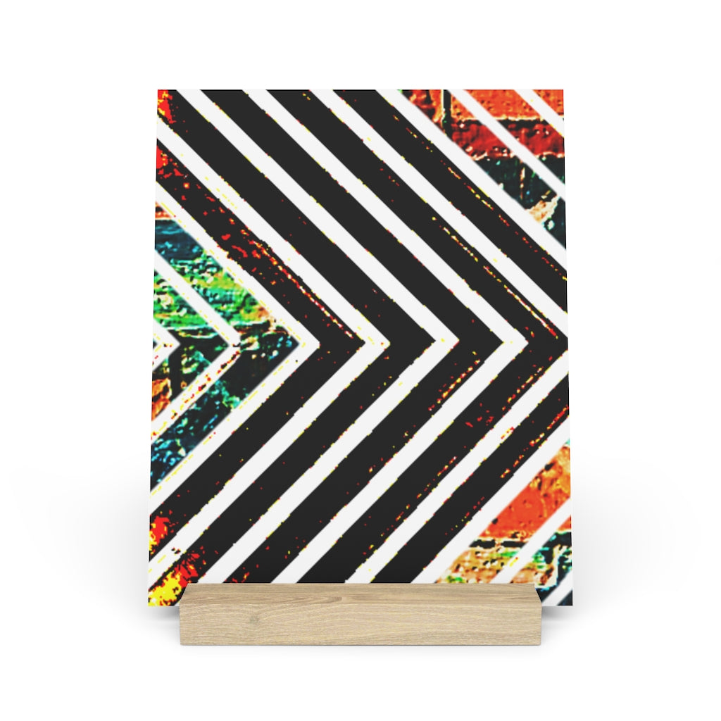 Multi-Colored Stripped Gallery Board with Stand