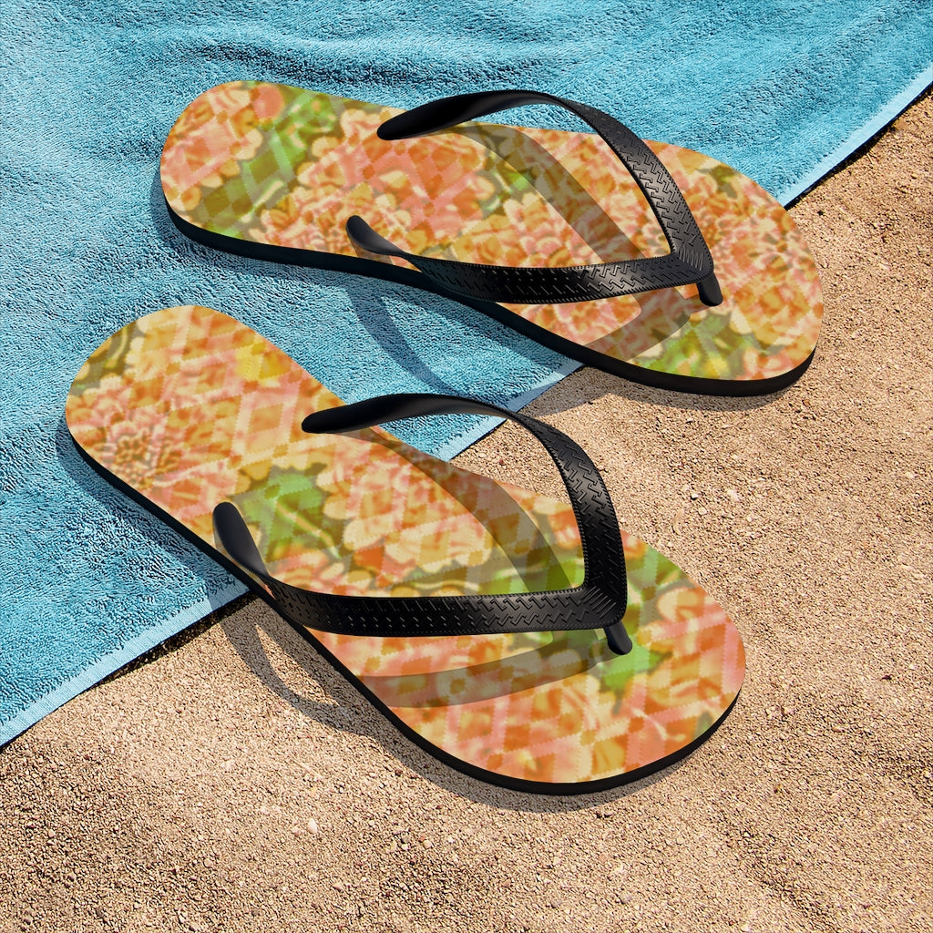 Faded Floral Unisex Flip-Flops