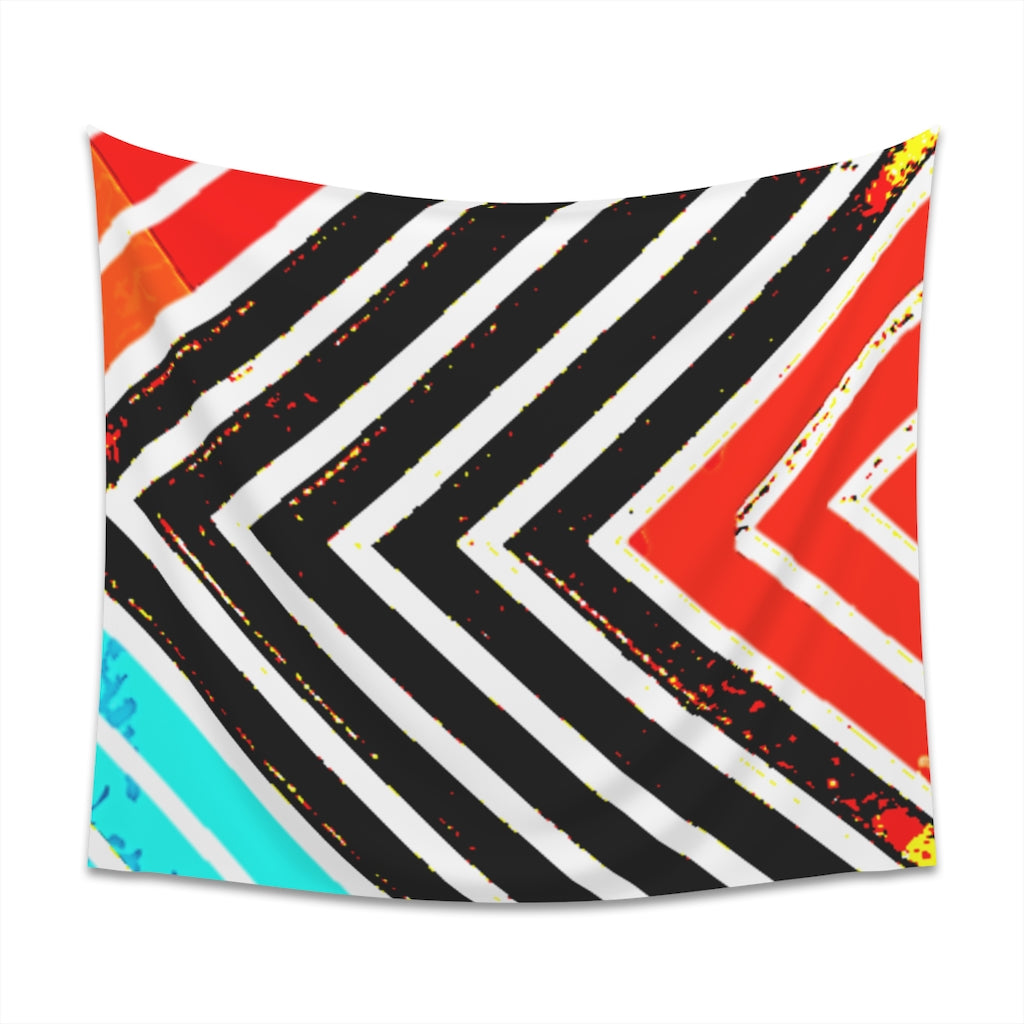 Abstract Stripped Printed Wall Tapestry