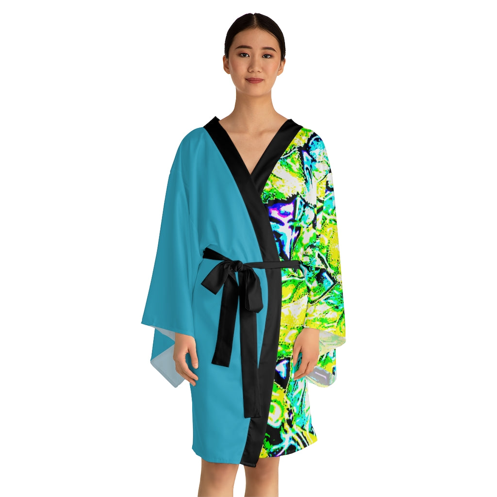 Neon Long Sleeve Kimono Robe