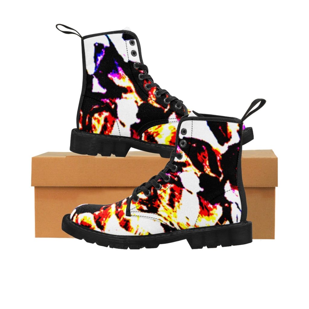 Floral Men's Canvas Boots