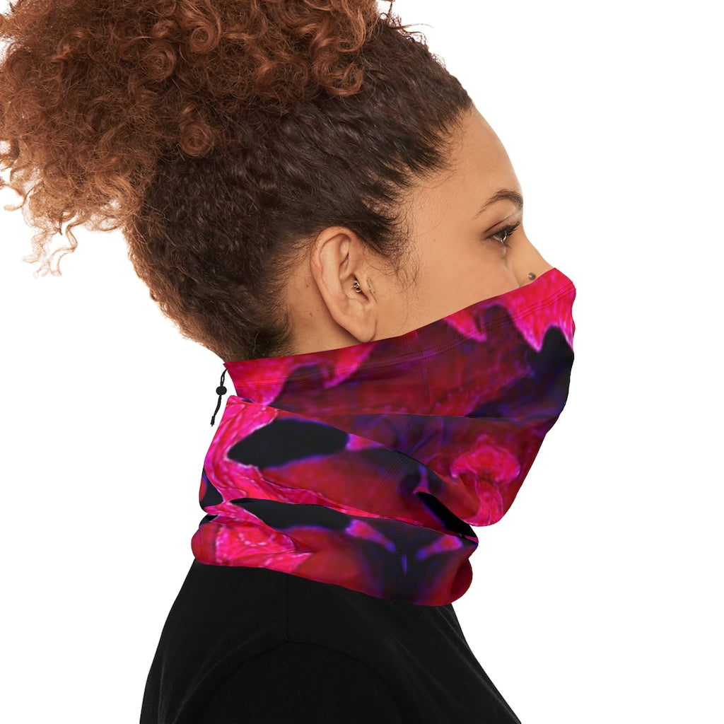 Red Winter Neck Gaiter With Drawstring