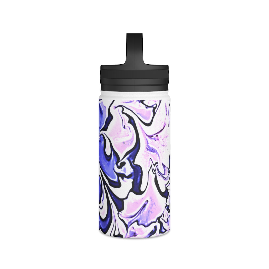 CDEJ Purple Marble Stainless Steel Water Bottle, Handle Lid