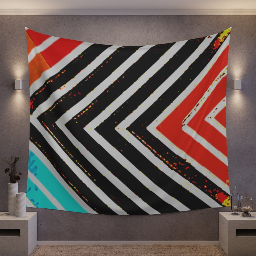 Abstract Stripped Printed Wall Tapestry