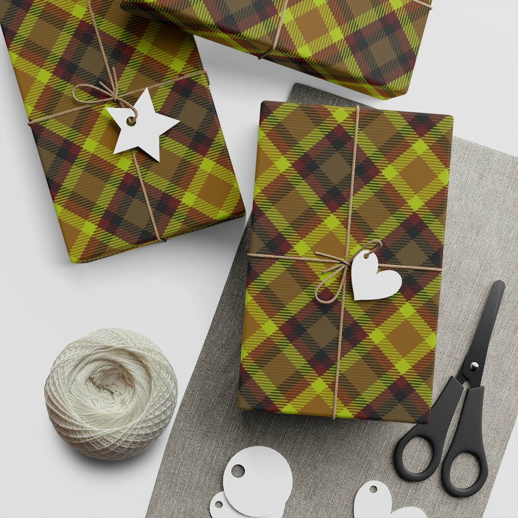 Plaid Gift Wrapping Paper Sheets, 1pcs