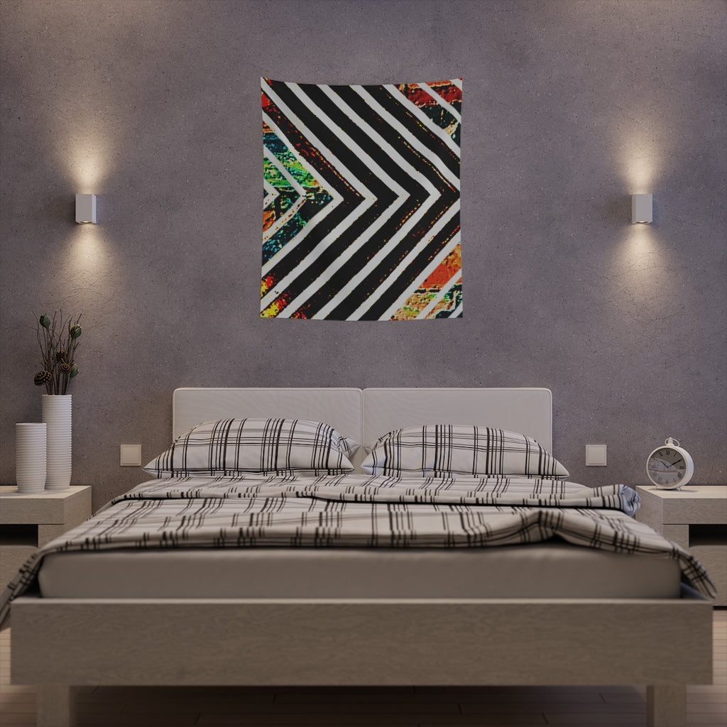 Multi-Colored Stripped Printed Wall Tapestry