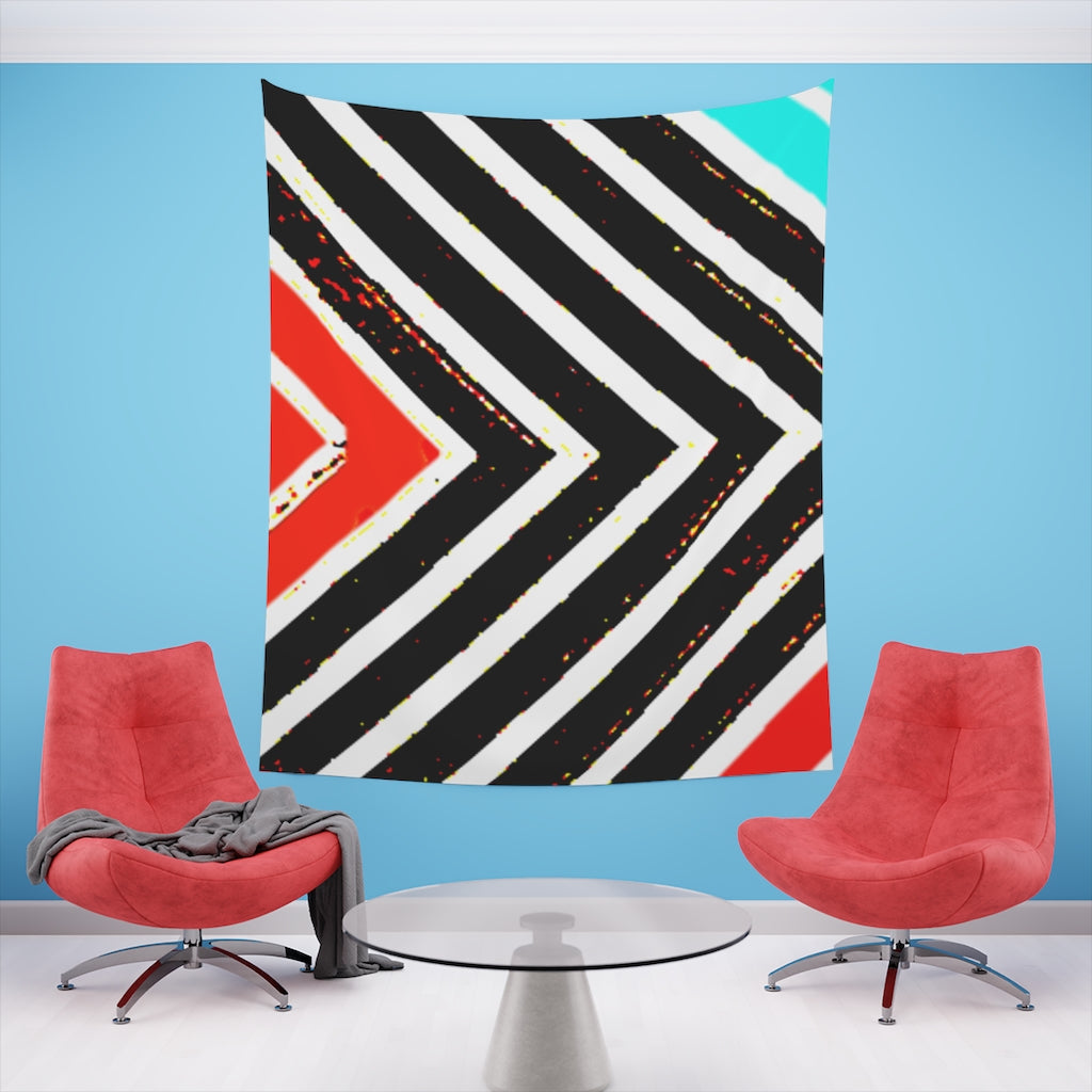 Abstract Stripped Printed Wall Tapestry