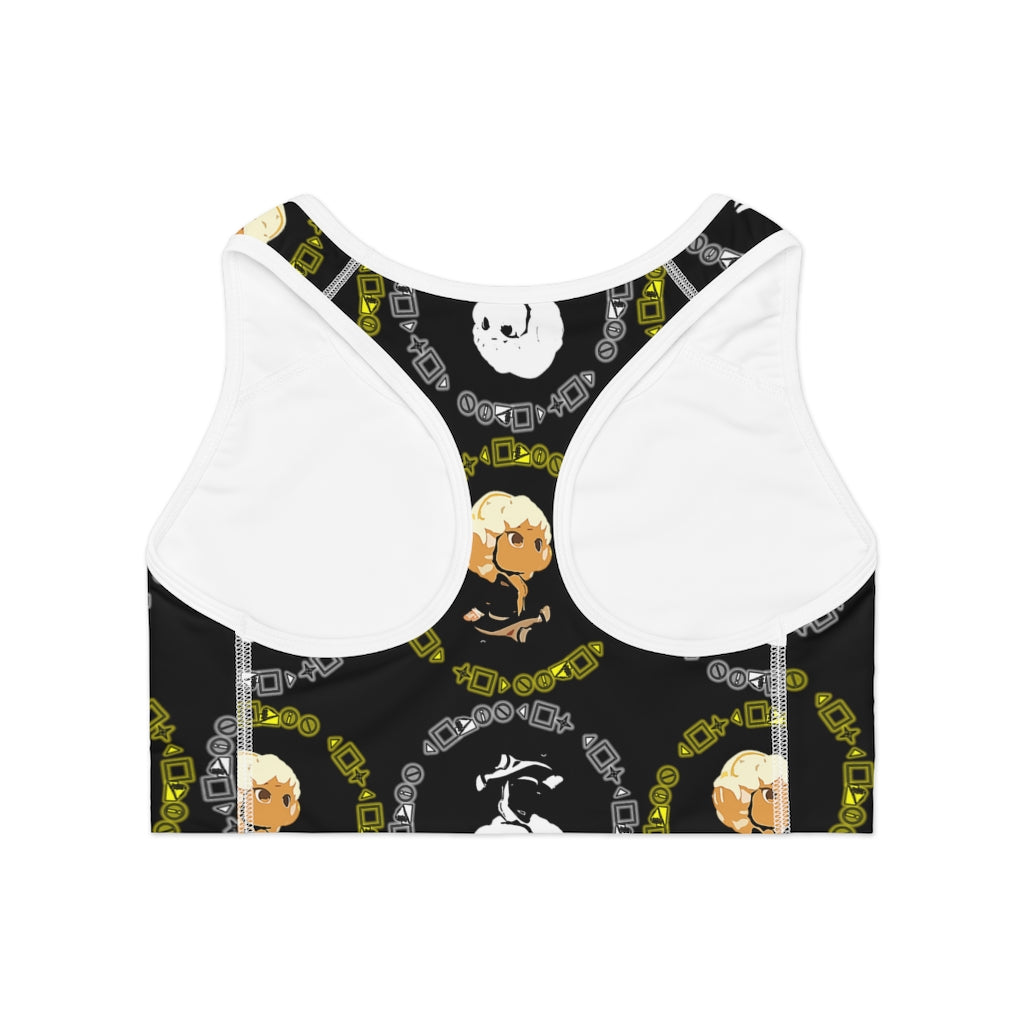 Branded Pattern Sports Bra