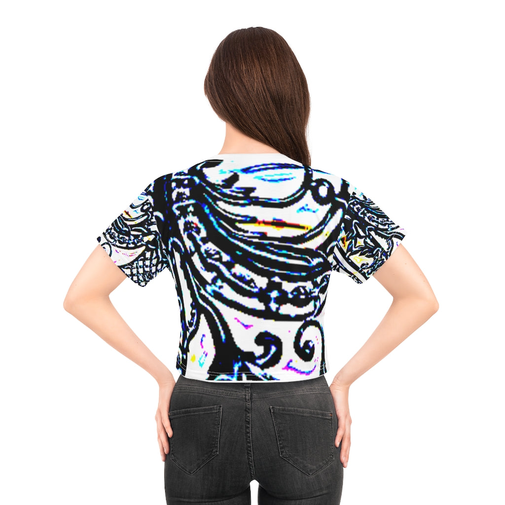 Faux Baroque AOP Crop Tee