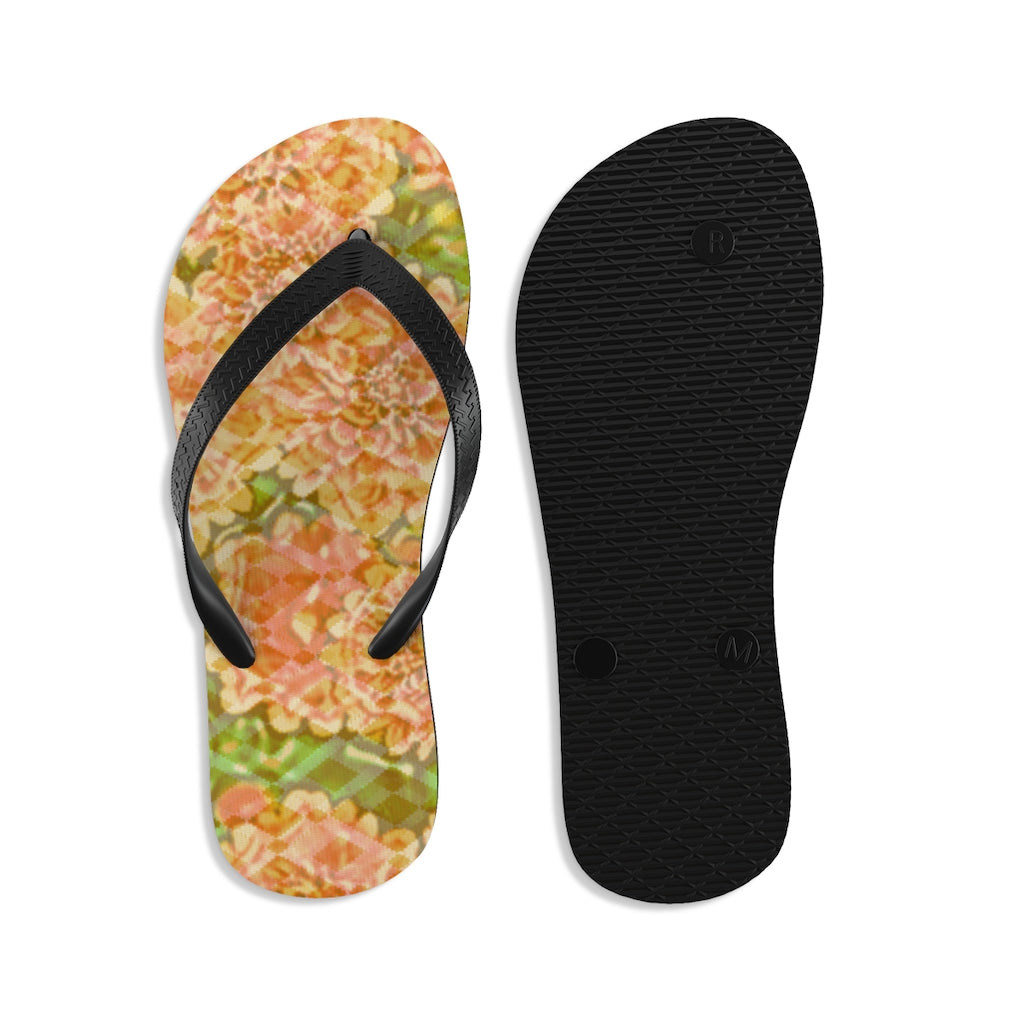 Faded Floral Unisex Flip-Flops