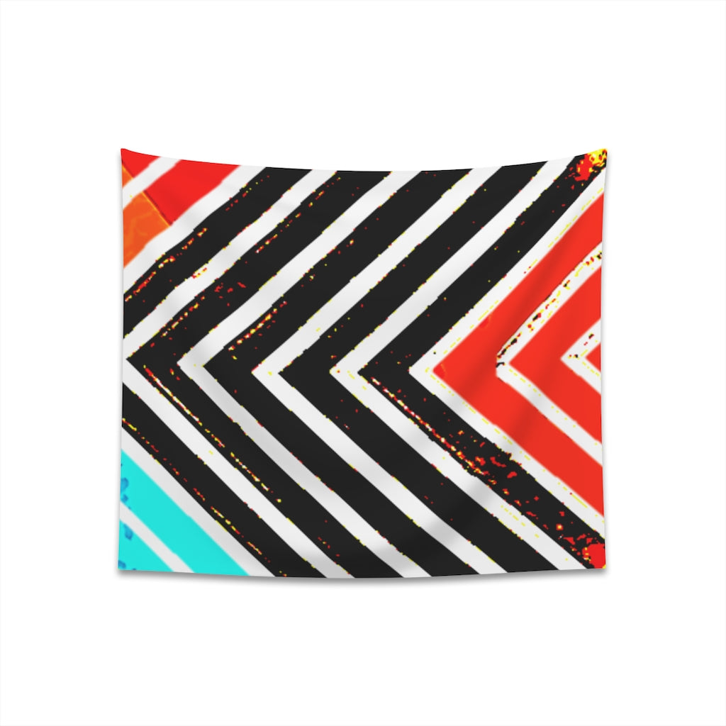 Abstract Stripped Printed Wall Tapestry