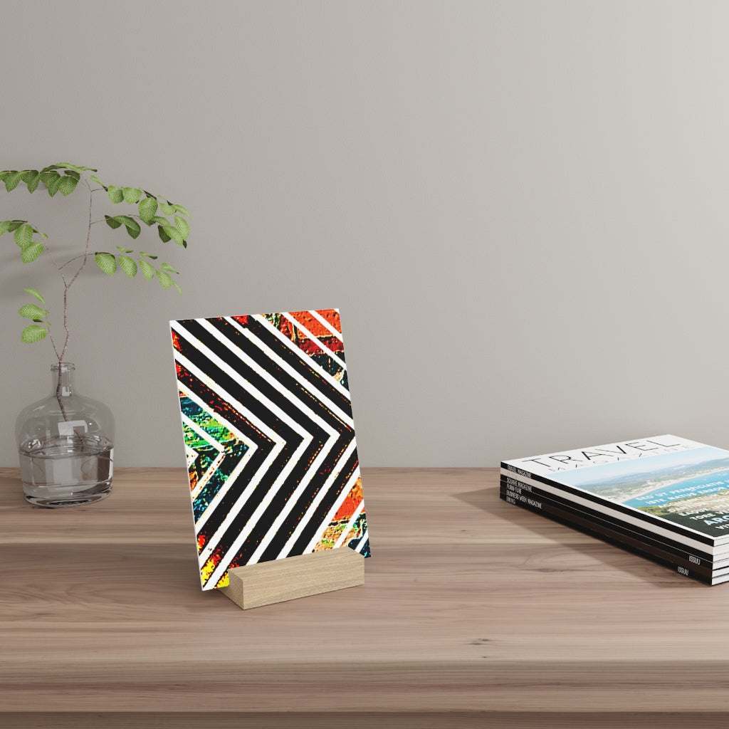 Multi-Colored Stripped Gallery Board with Stand