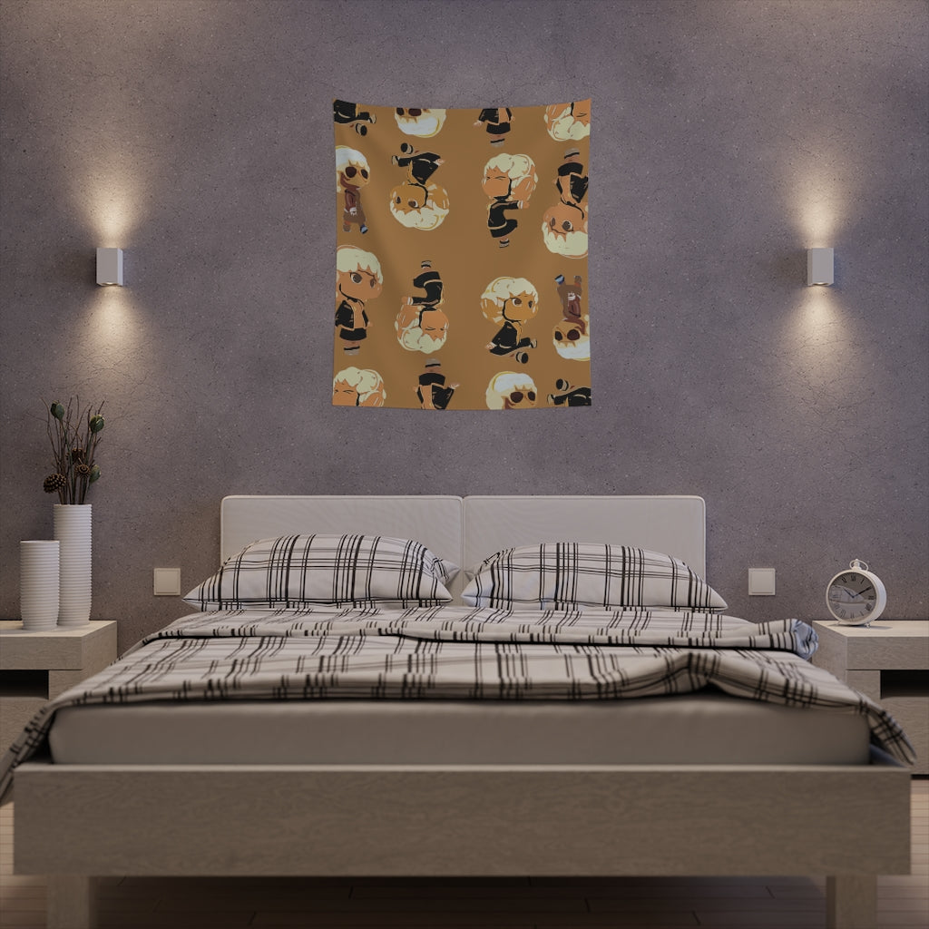 Orange Printed Wall Tapestry