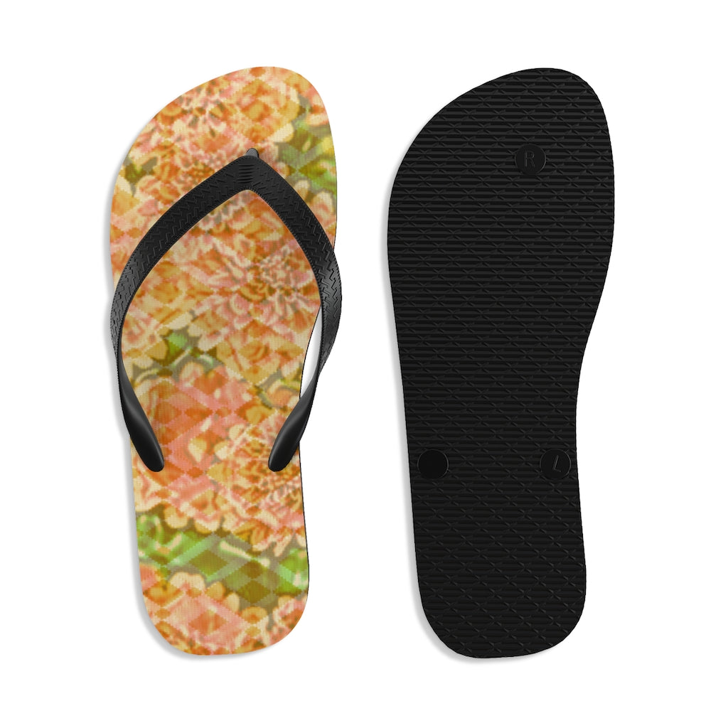 Faded Floral Unisex Flip-Flops