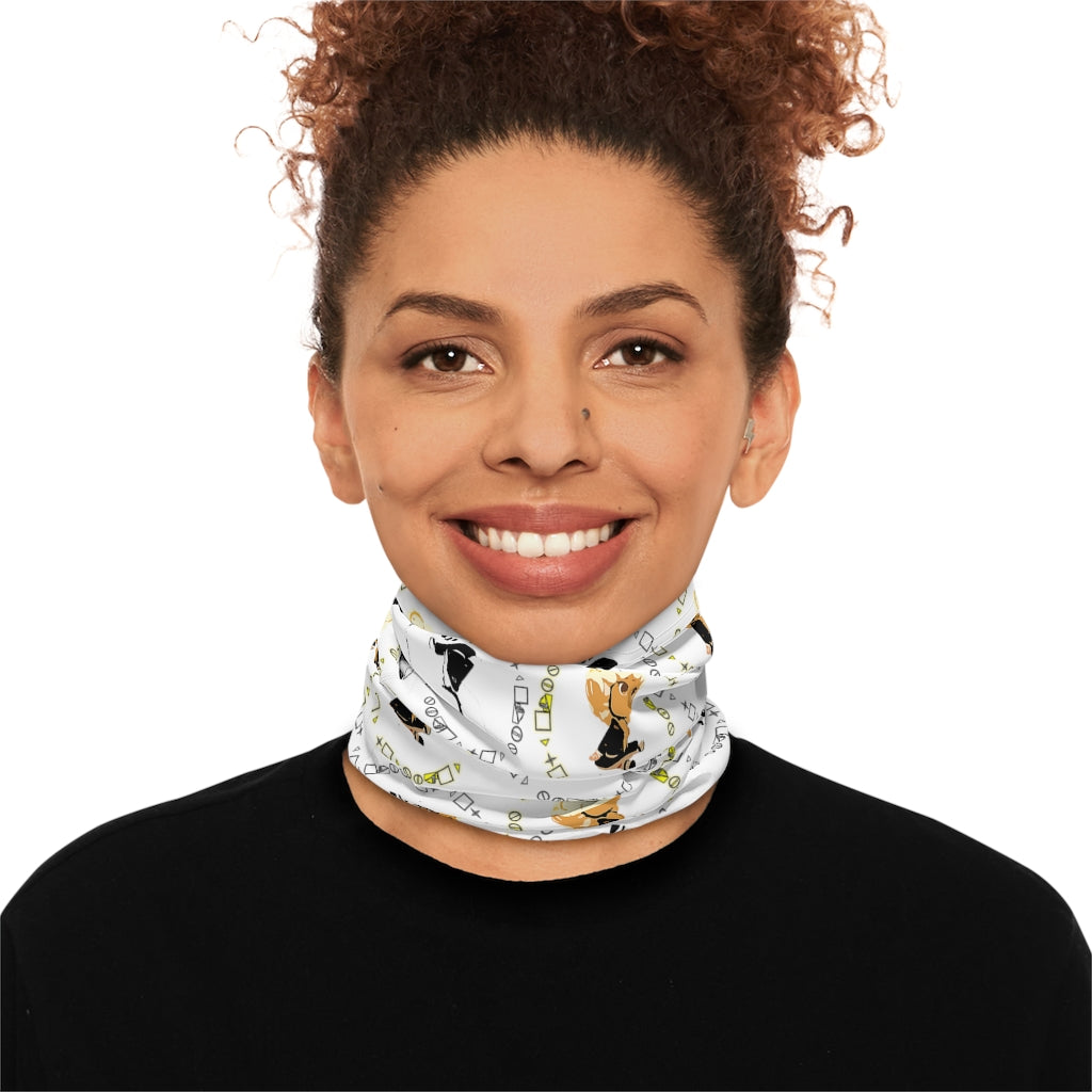 Logo Patterned Winter Neck Gaiter With Drawstring