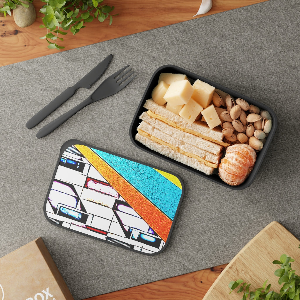 Abstract PLA Bento Box with Band and Utensils