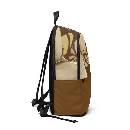 Brown Unisex Fabric Backpack