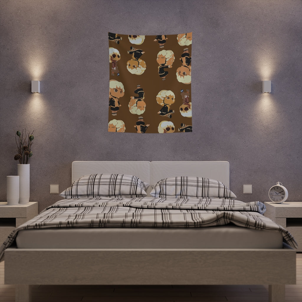 Brown Printed Wall Tapestry